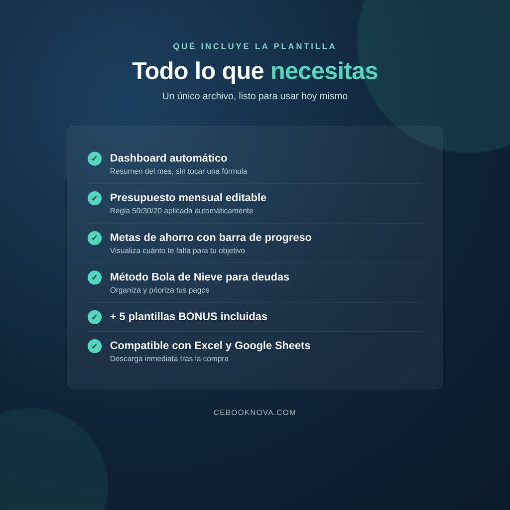 Finanzas en Orden — Plantilla de Presupuesto + 5 Bonus